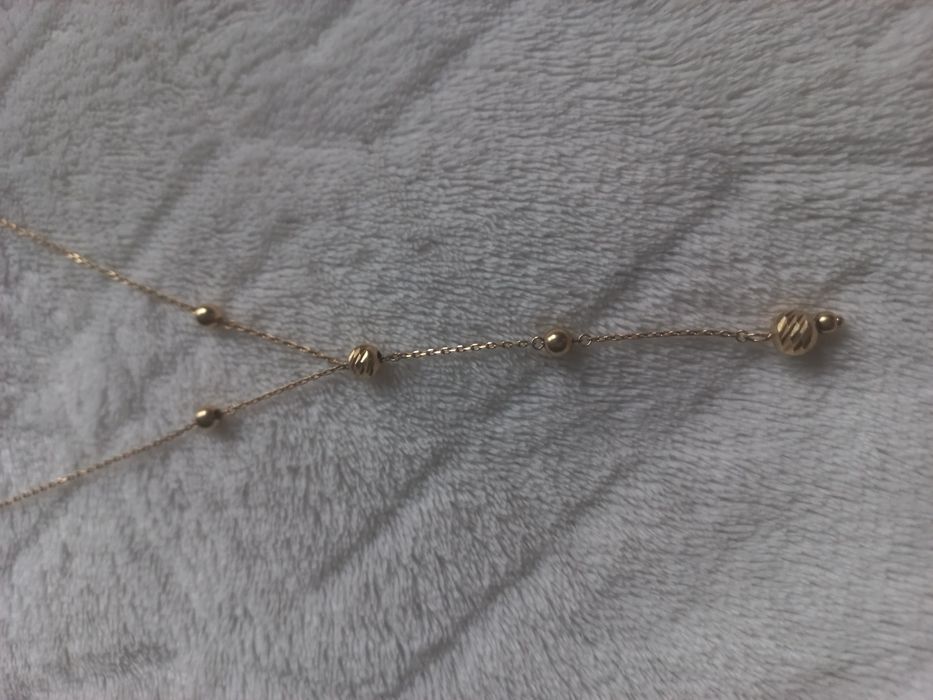 Złoty łańcuszek długi z krawatką I kuleczkami 585/2,74g