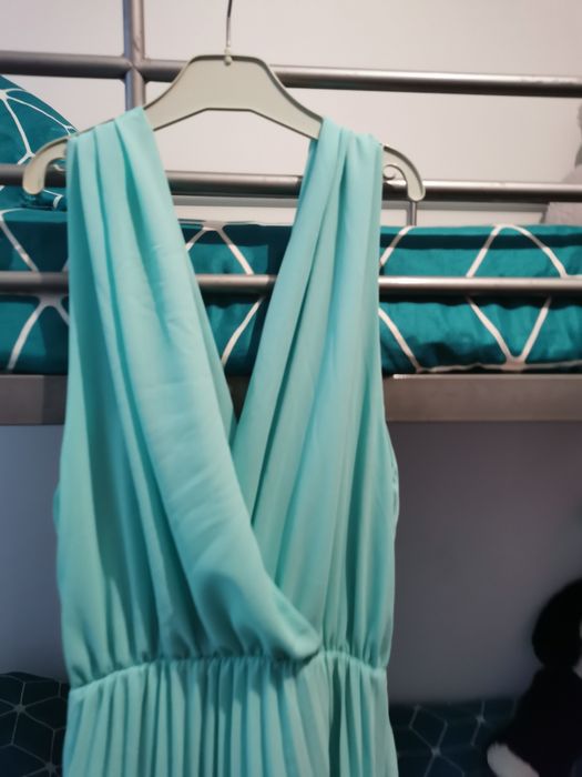 Vestido azul anis usado só uma vez