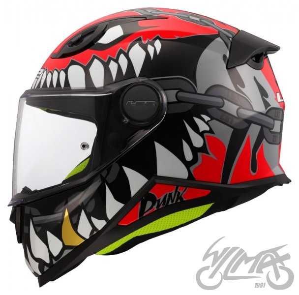 Kask motocyklowy LS2 dziecięcy FF812 model KID PUNK GREY RED rozmiar S