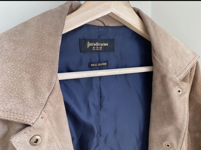 Casaco de Couro comprido Tamanho M