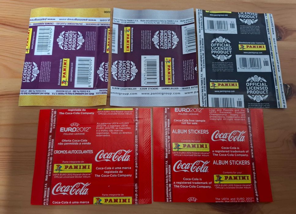 Lote de 20 saquetas de cromos fechadas Mundial Europeu Panini