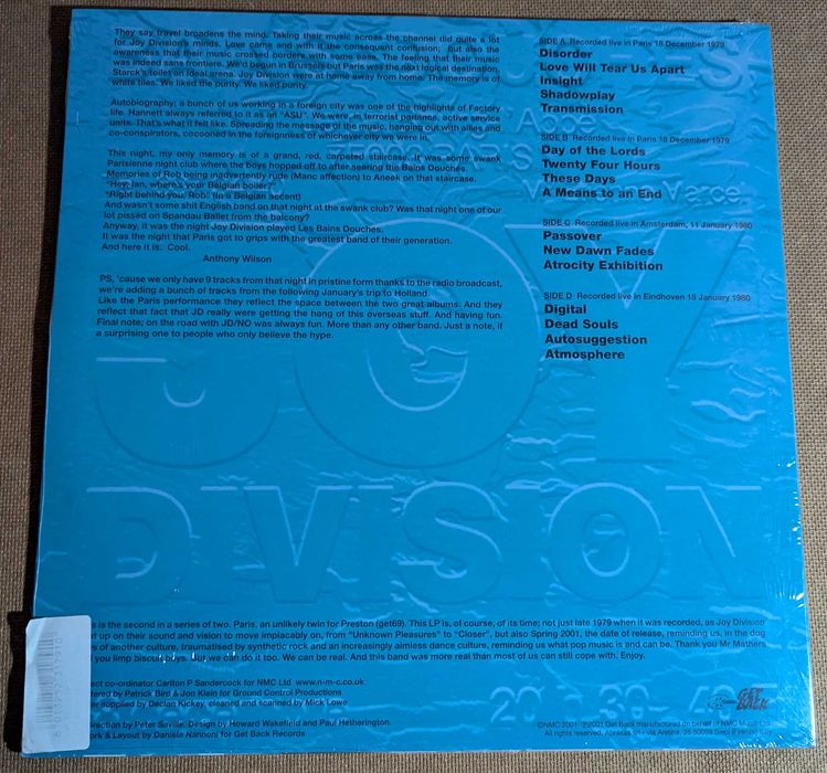 Joy Division – Les Bains Douches 2 × Vinyl, LP, Reissue, Repress, 180 Gram
