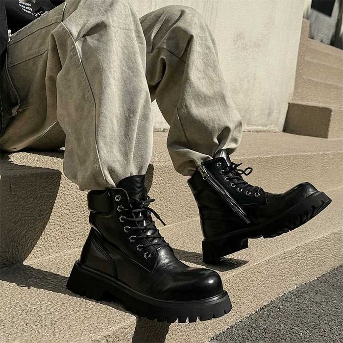 Ботинки TERRAINCOGNITA Distressed Leather Black Work Boots