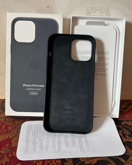 Original 100% Apple Leather Case 13 Pro Max MagSafe Чехол Кожаный