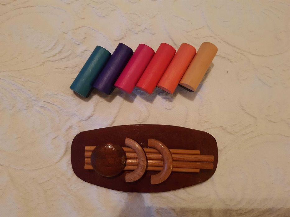 2 Hair Clips, Wooden, New