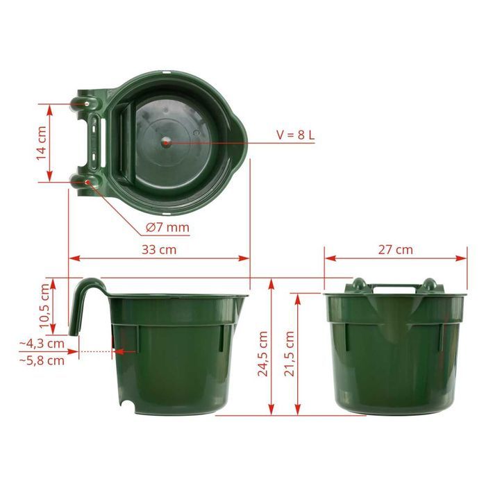 Karmidło HangOn z zawiesiem, okrągłe, 8 l, Kerbl