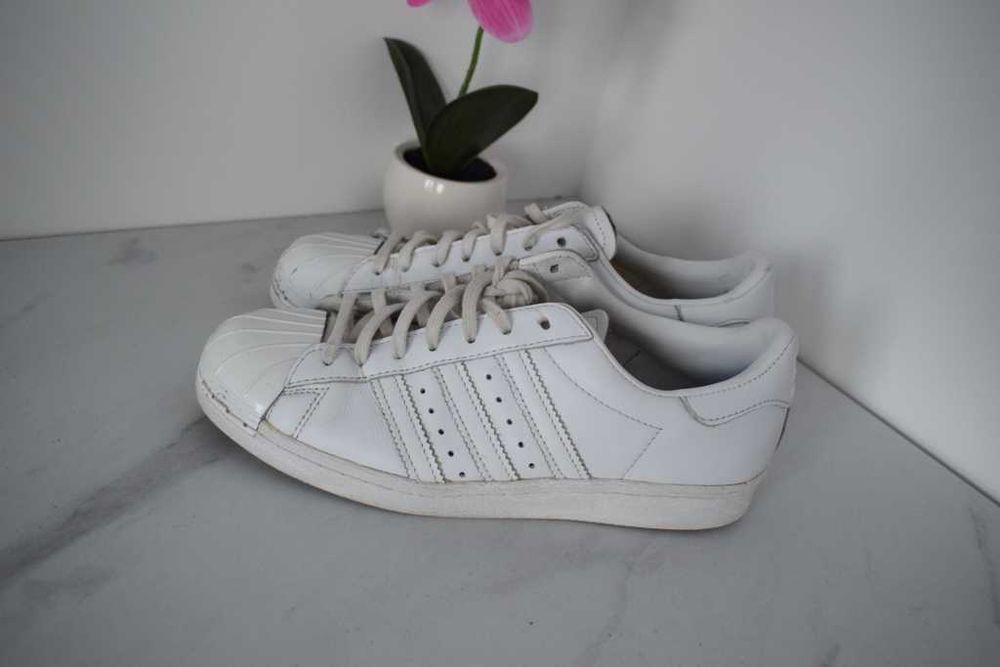 Adidas 39 1/3 buty sneakersy skórzane białe