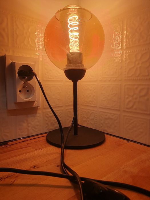 Lampka Nocna Dekoracyjna Kula Grafit Transparent złota