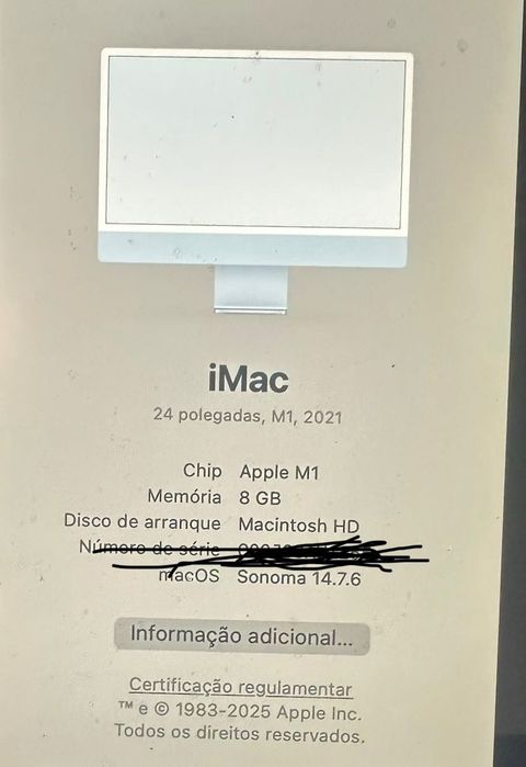 iMac m1 azul 8gb ram, 256 SSD 2021