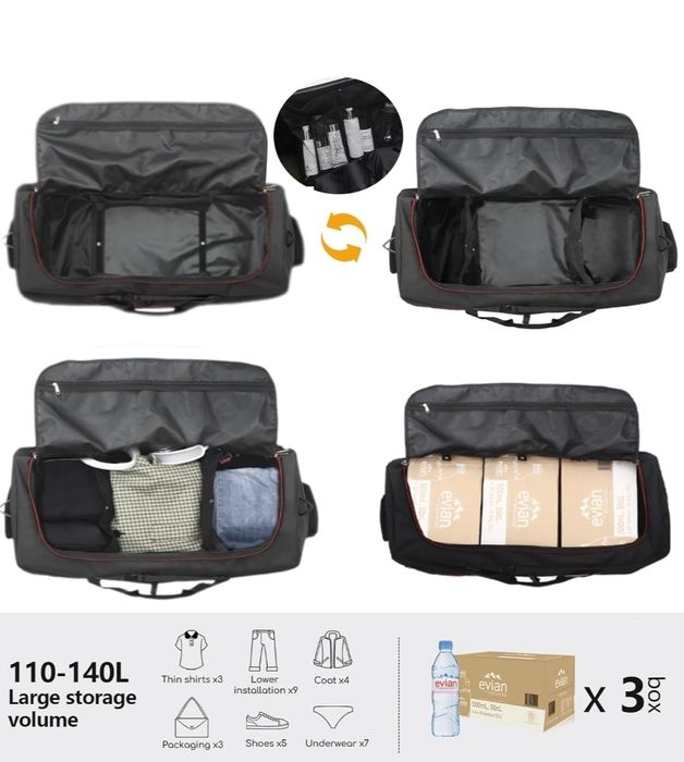 Torba podróżna na kółkach z regulowaną pojemnością 110-140L HIT W012/5