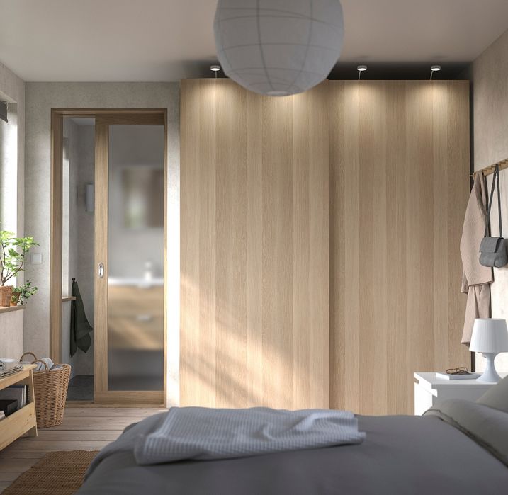 Vendo conjunto de portas deslizantes HASVIK, Carvalho  200x236cm