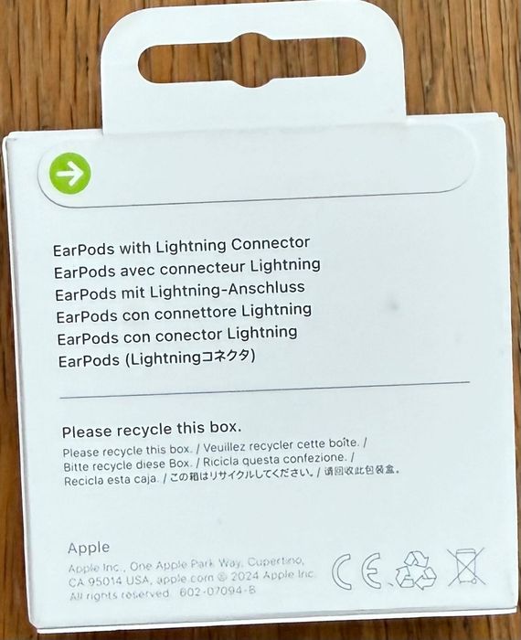 Auriculares Lightning Apple Earpods- novos, 2 anos de garantia