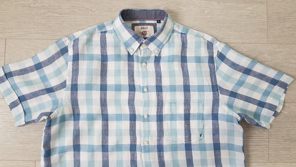 Koszula z krutkim rękawem len lniana rozmiar XL 43/44