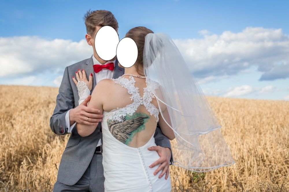 suknia ślubna rybka syrenka 36/38 odkryte plecy