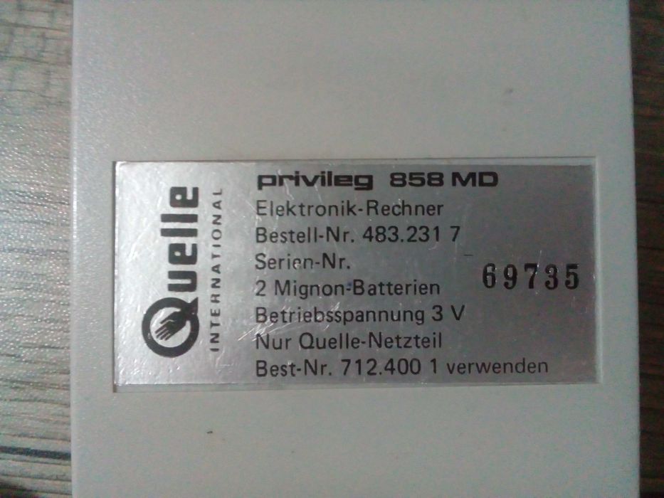 kalkulator privileg 858 md