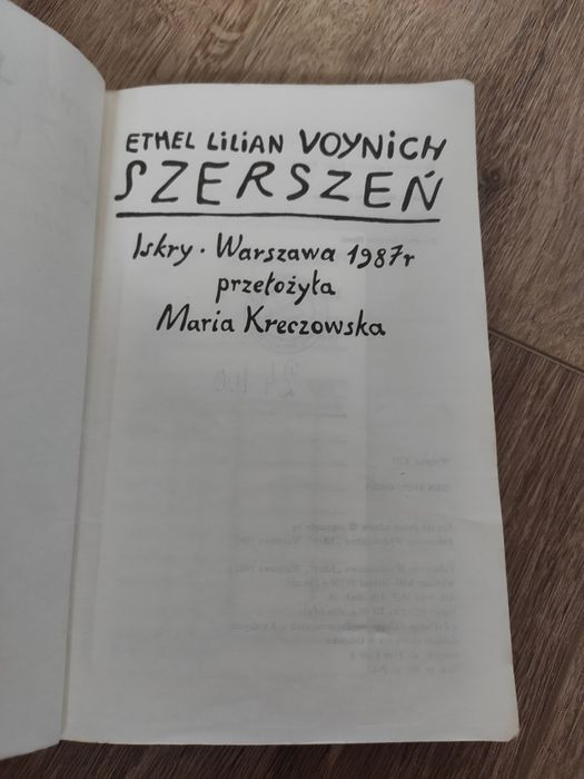 Stara książka ethel lilian voynich