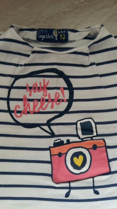 Koszulka 5-10-15, styl marynarski, dla małej damy !