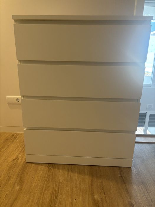 Cómoda c/4 gavetas, branco, 80x100 cm