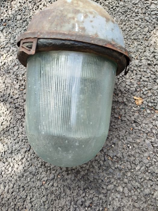 Большой уличный фонарь СССР, ретро, металлический патрон