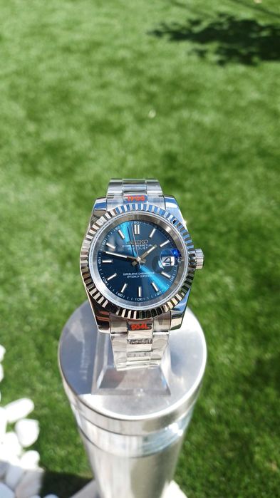 Relógio Seiko Mod automático Datejust Azul