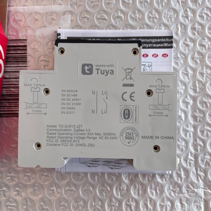 Tongou TO-Q-SY1-JZT 63A Tuya ZigBee Розумний автоматичний вимикач