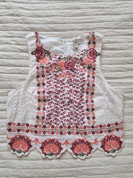Top haftowany boho H&M