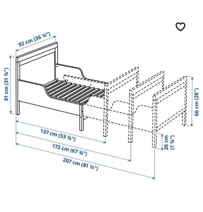 Cama de criança extensível (colchões incluídos)