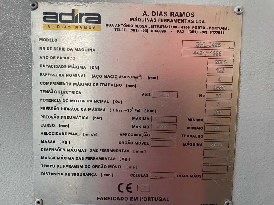 Guilhotina Hidráulica ADIRA GHL-0425