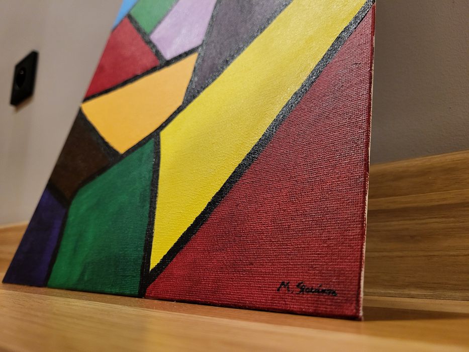 Malowany ręcznie obraz abstrakcyjny