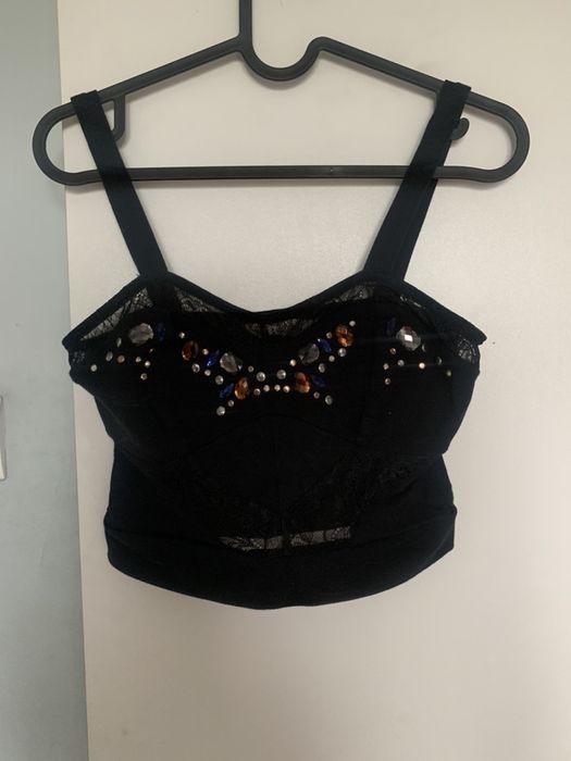 Czarny zdobiony bralette