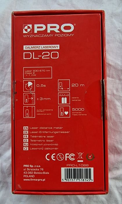 Dalmierz laserowy PRO DL-20
