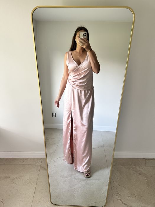 Sukienka satynowa pretty lavish rozmiar 44 wesele ślub świadkowa