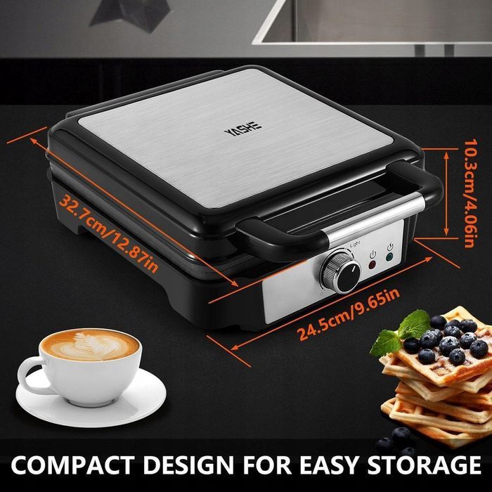 Duża Gofrownica Na 4 Gofry Belgijskie Yashe SW-2130M