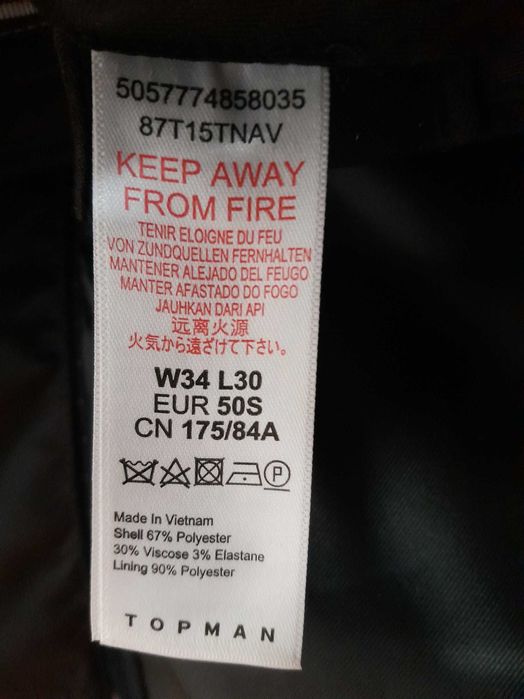 garnitur granatowy młodzieżowy/ męski Topman roz. 50 S