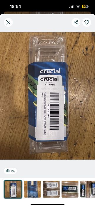 Memória RAM DDR4 CRUCIAL CT2K102464BF186D (2 x 8 GB) - NOVO