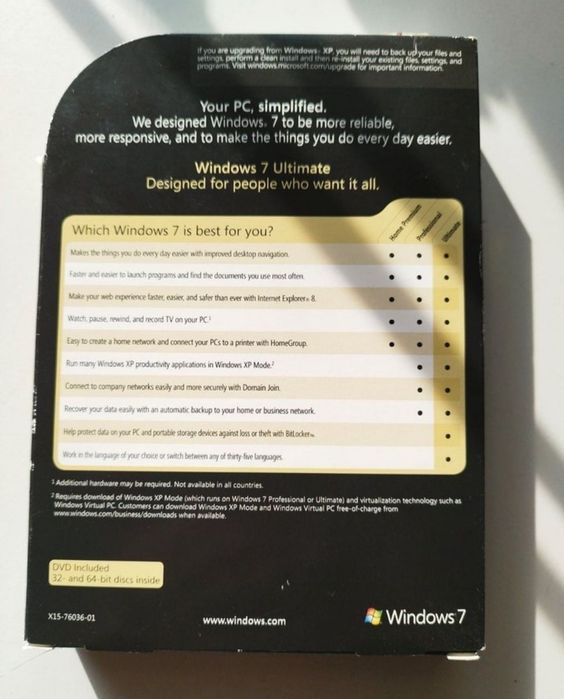 Windows 7 Ultimate BOX