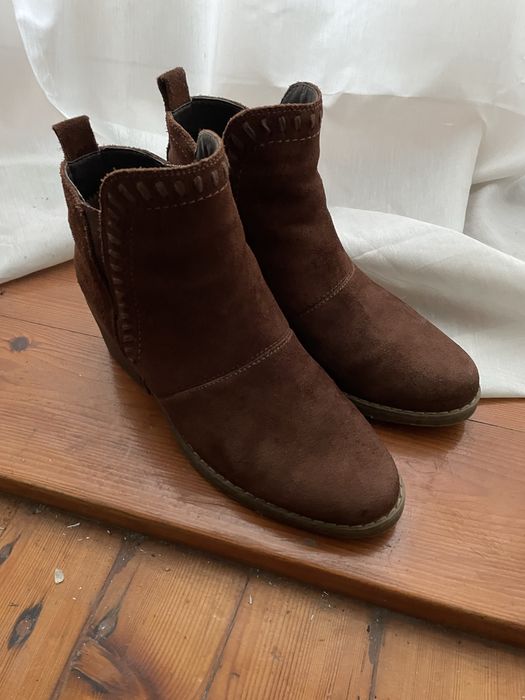 Botins em pele/couro, camurça, castanhos 38