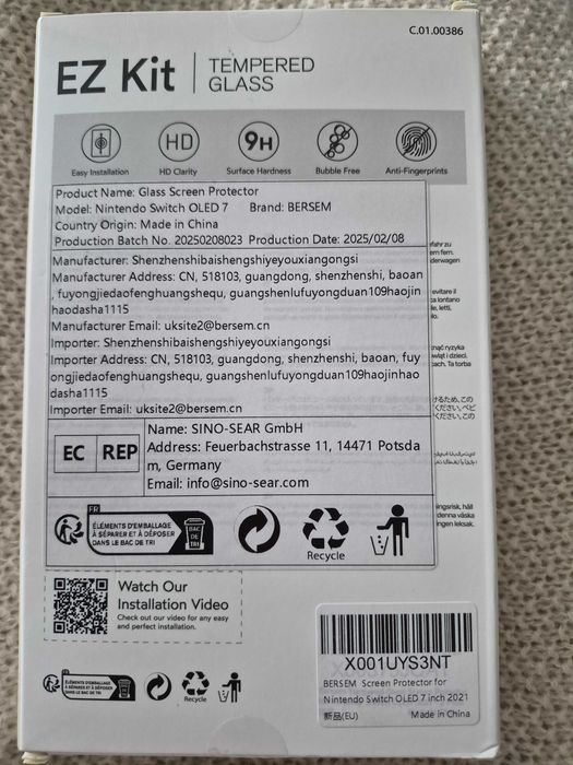 zestaw dwóch szkieł hartowanych dedykowanych dla Nintendo Switch