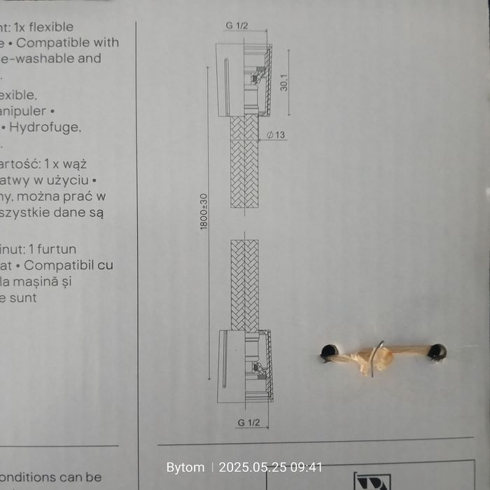 Wąż prysznicowy czarny