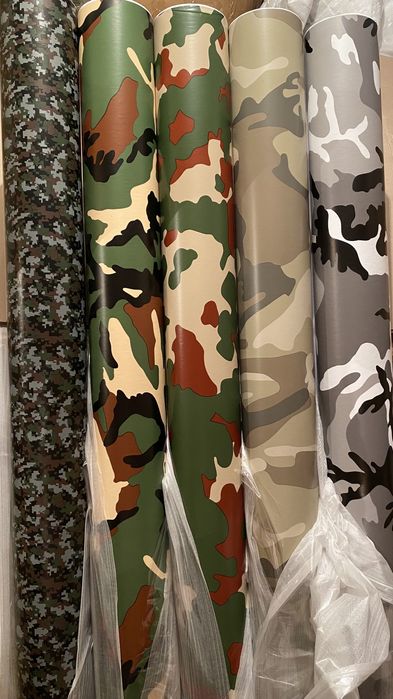 Плёнка под камуфляж, виниловая плёнка , мат, глянец , под карбон.