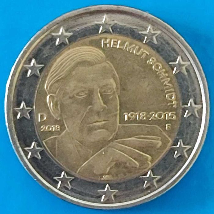 2 Euros de 2018 D Alemanha Helmut Schmidt