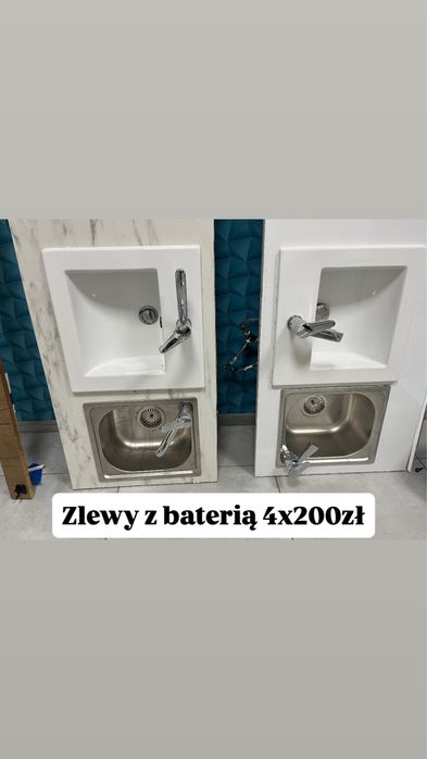Zlewy 4 sztuki, każdy po 200 zł