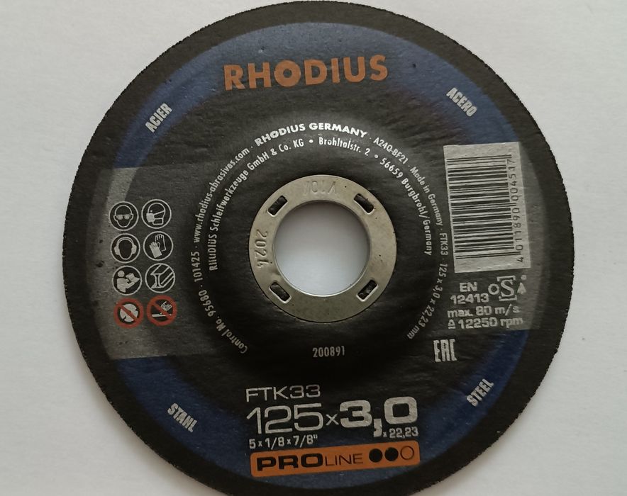 Tarcza tnąca RHODIUS FTK33, 10 szt