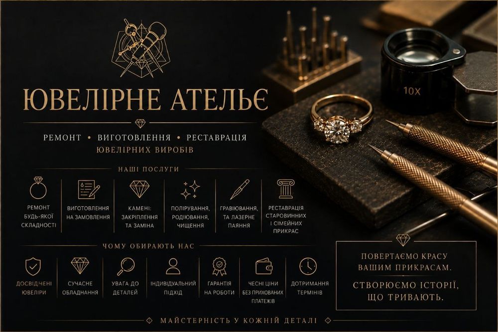 Ремонт ювелірних виробів, виготовлення та реставрація ювелірних виробів
