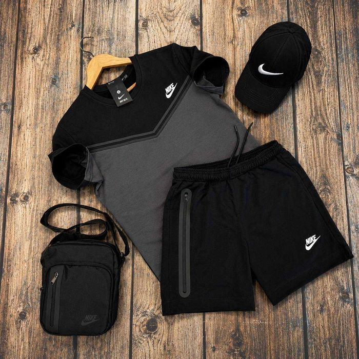 Спортивный костюм мужской Nike Tech летний футболка шорты найк