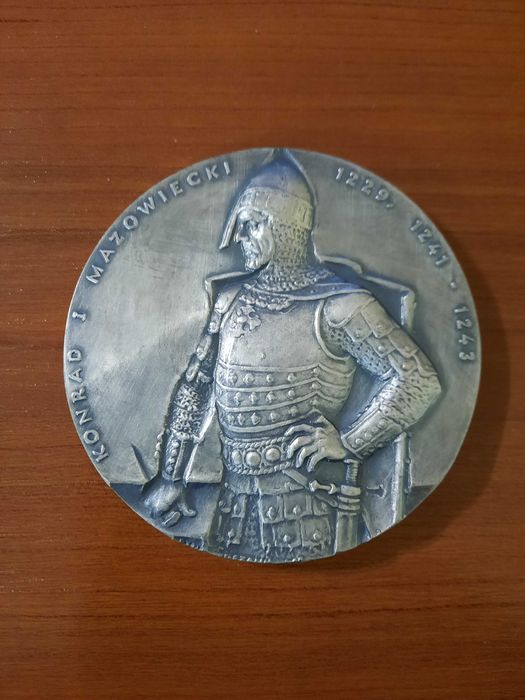 Medal Konrad I Mazowiecki  Seria PTAiN Koszalin 70 mm,  srebrzony i brąz
