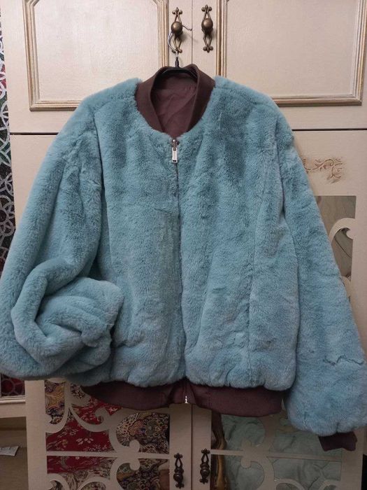Двостороння куртка-бомбер-шубка Rino&Pelle р.М оверсайз
нова