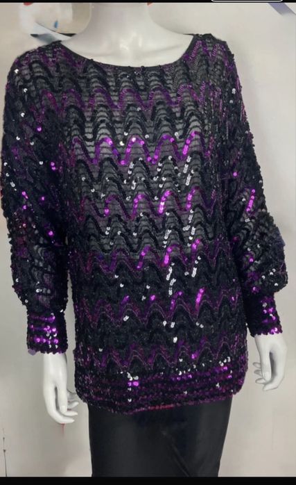 Bluzeczka damska unikat z cekinami Givenchy vintage 46