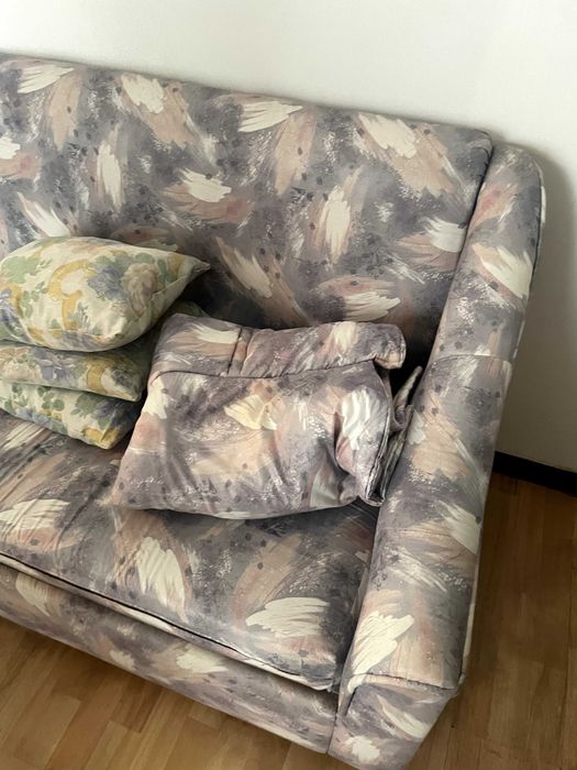 sofá cama em L vintage