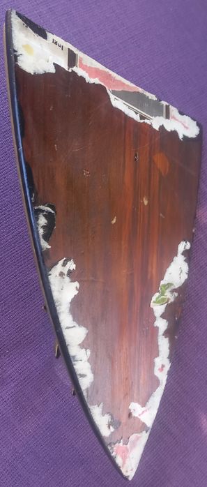 Busto Devil de parede em metal com base de madeira pintada,vintage